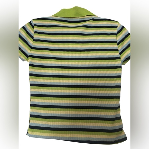 Rue2 Polo Shirt - Green and Black Stripes - Picture 3 of 7